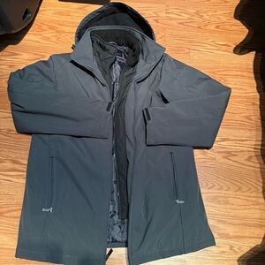 Weatherproof Men's Dark Gray Hooded Raincoat size M